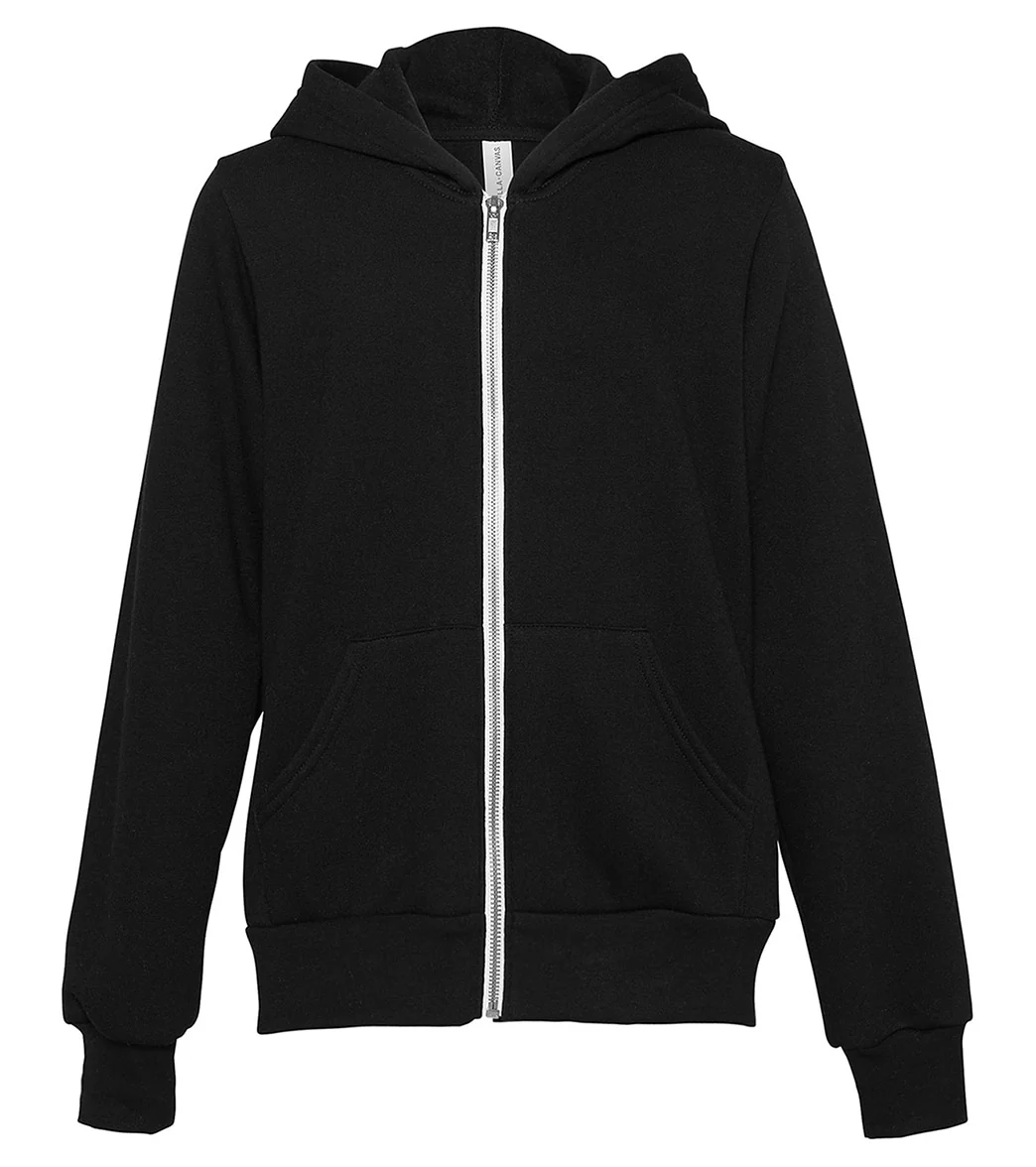 Bella + Canvas Youth Sponge Fleece Full-Zip Hooded Sweatshirt - Image 4