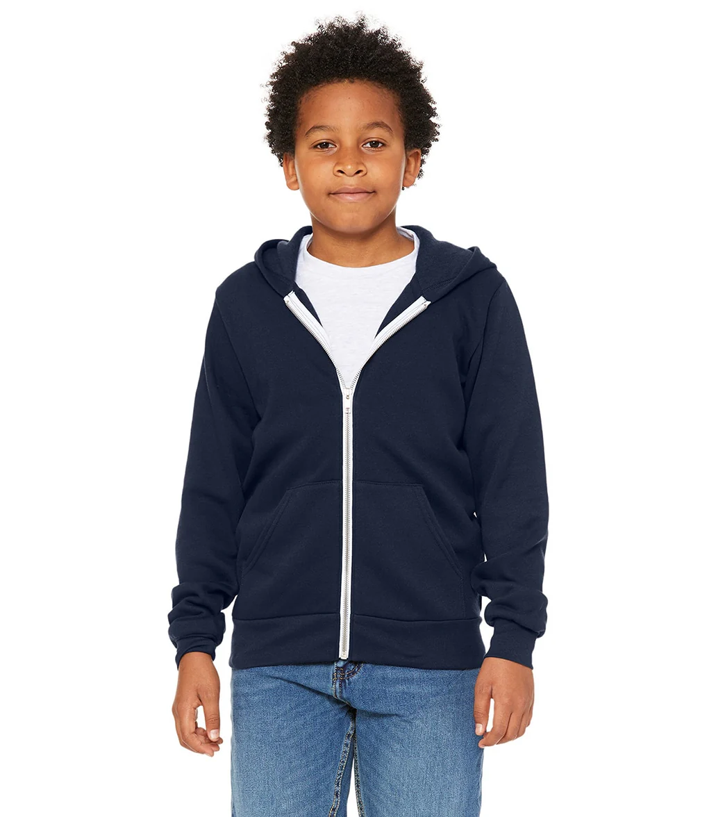 Bella + Canvas Youth Sponge Fleece Full-Zip Hooded Sweatshirt - Image 46