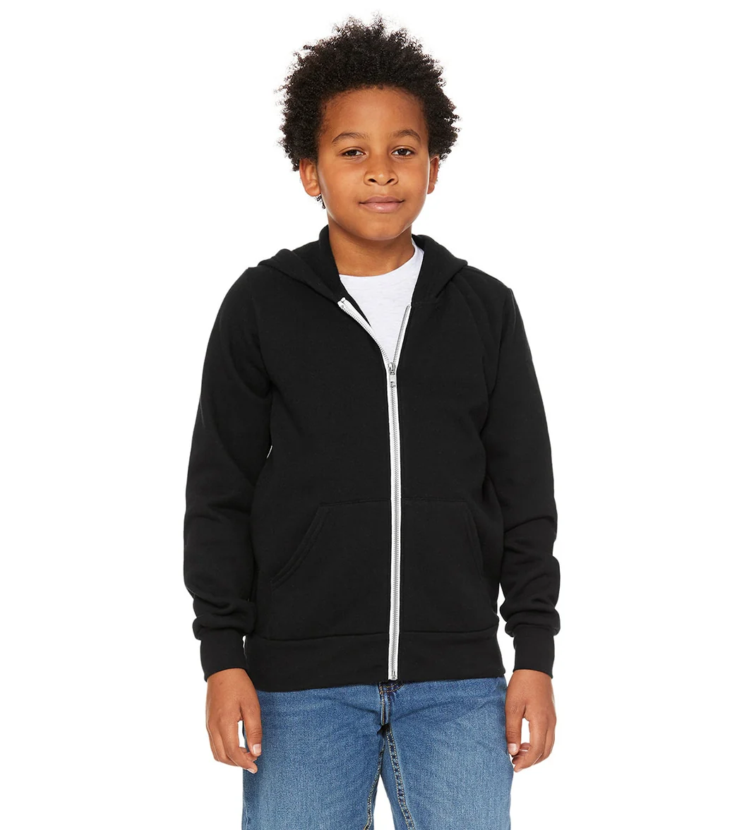 Bella + Canvas Youth Sponge Fleece Full-Zip Hooded Sweatshirt - Image 8