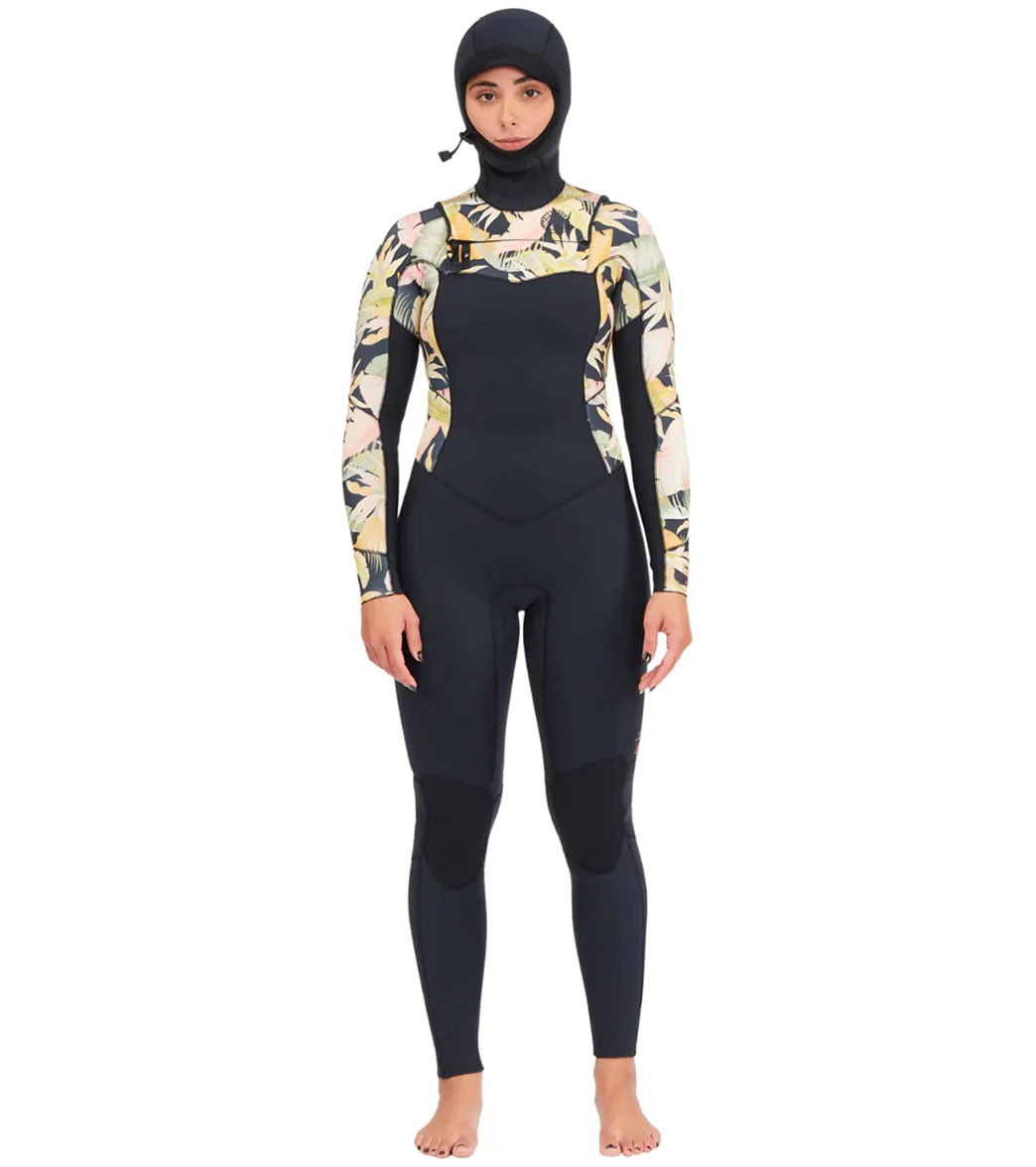 Billabong Women's 4/3mm Salty Dayz Hooded Chest Zip Fullsuit Wetsuit