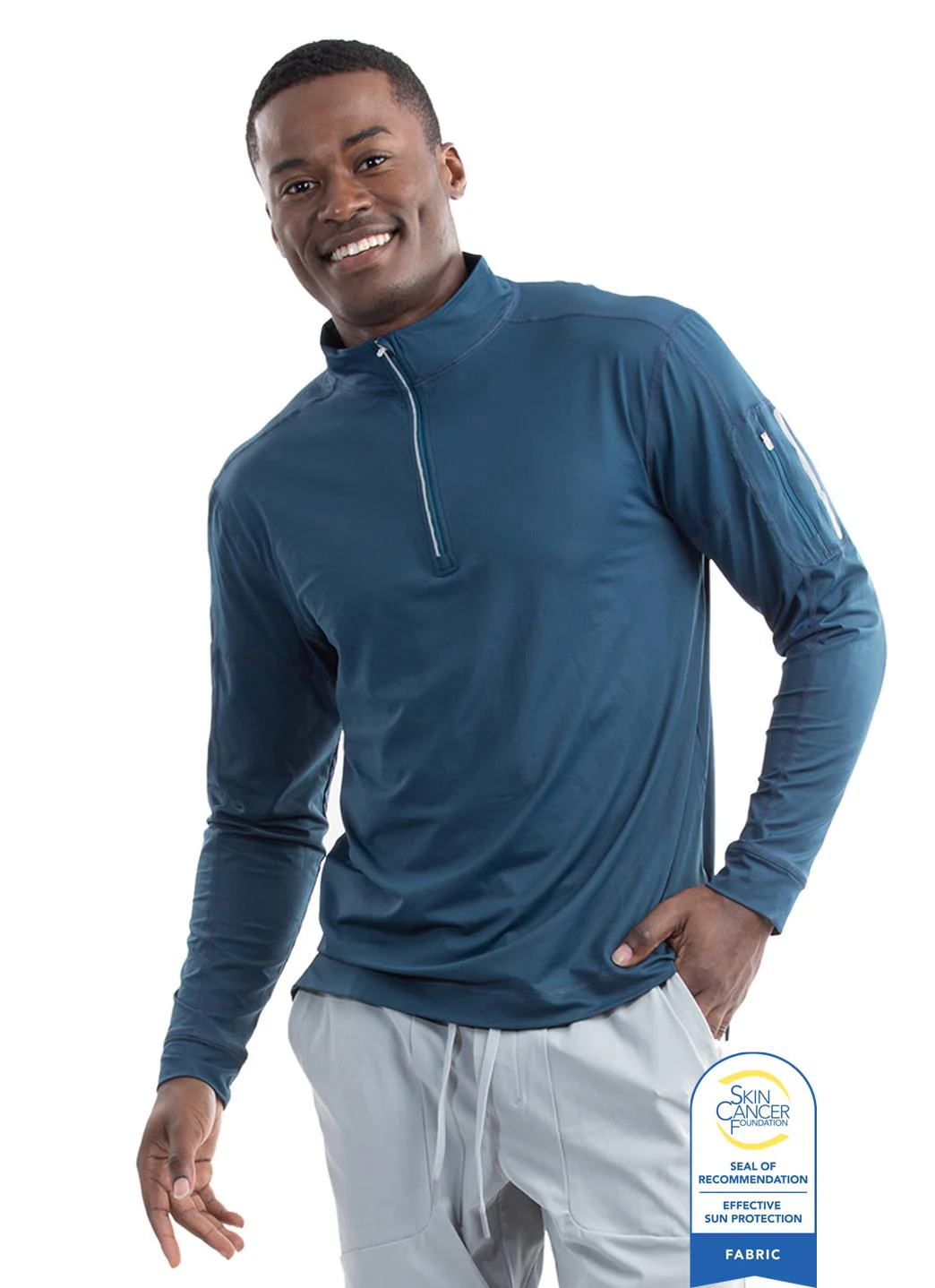 Bloq UV Men's Mock 1/4 Zip UPF 50 Pull Over - Image 12