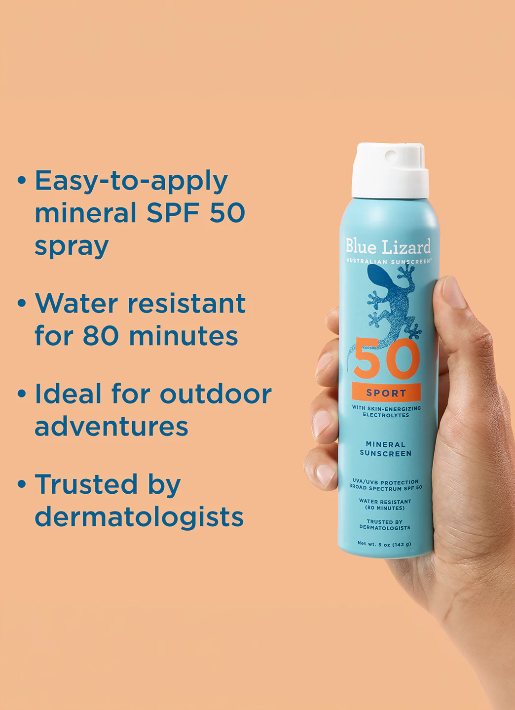 Blue Lizard Sport Mineral SPF50 Sunscreen Spray 5 oz - Image 4