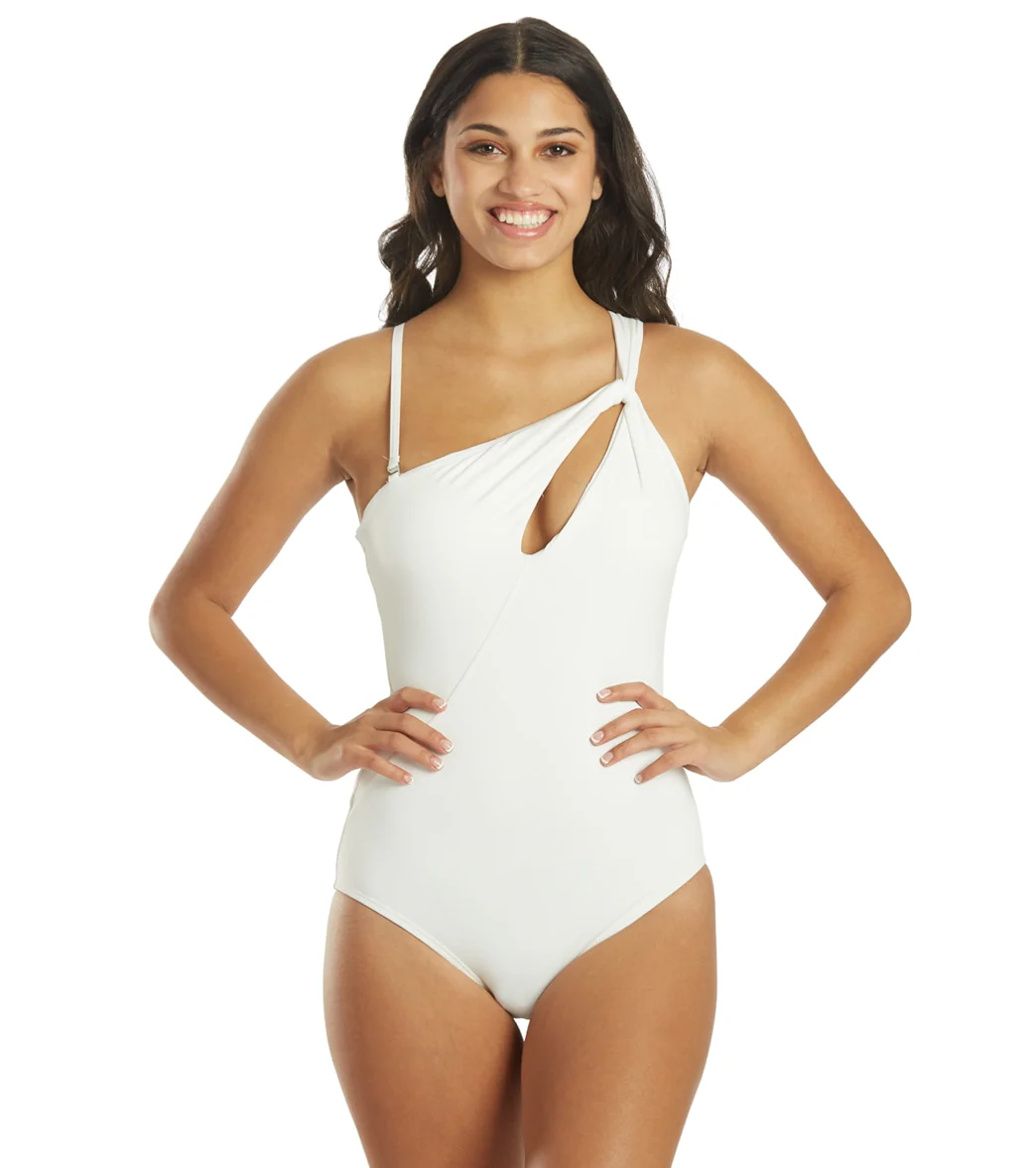 Carmen Marc Valvo Women's Twisted Tides One Shoulder Cut Out One Piece Swimsuit - Image 8