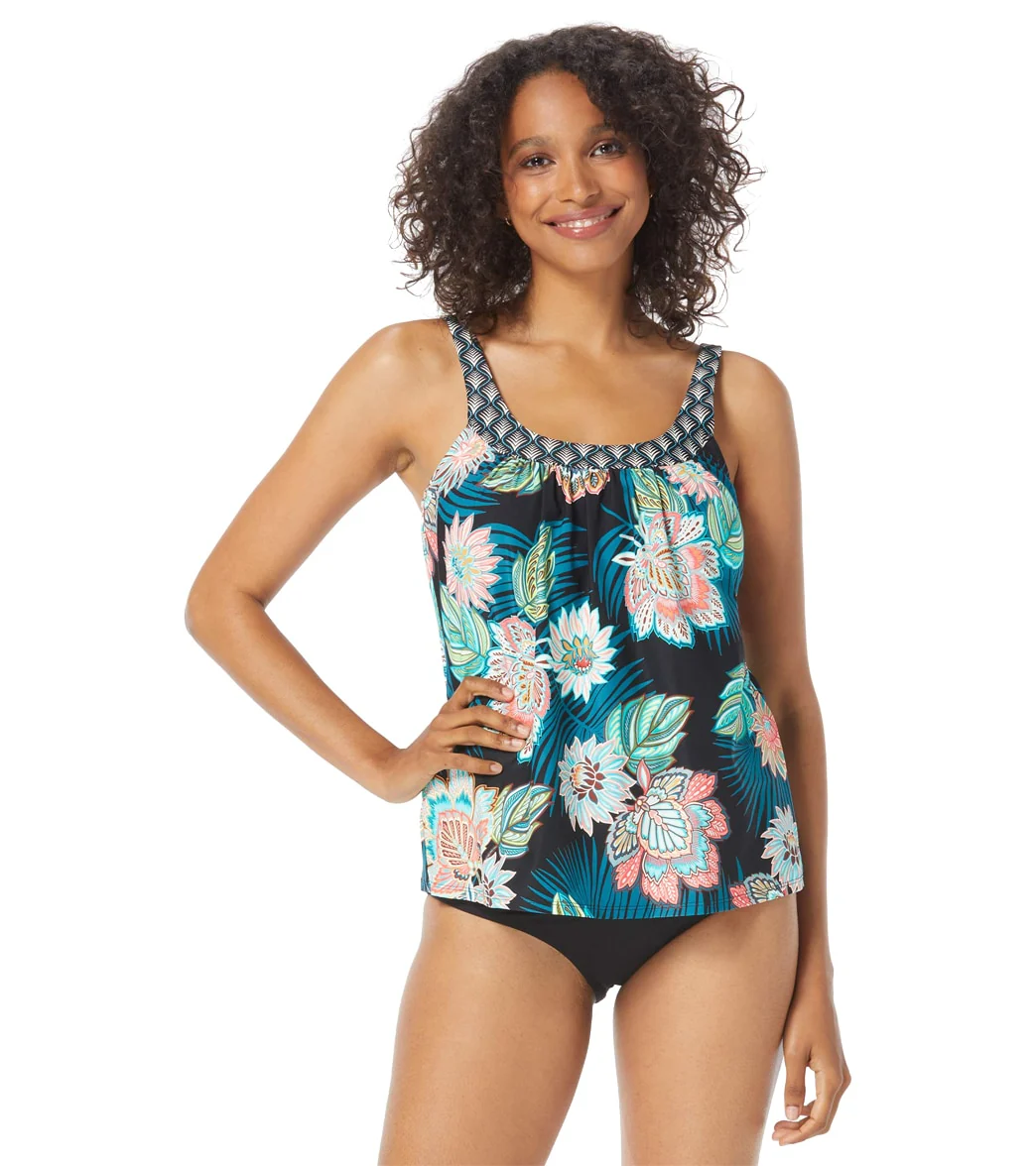 Coco Reef Women's Tropical Lotus Ultra Fit Bra Sized Tankini Top (C/D/DD/E/F Cup)