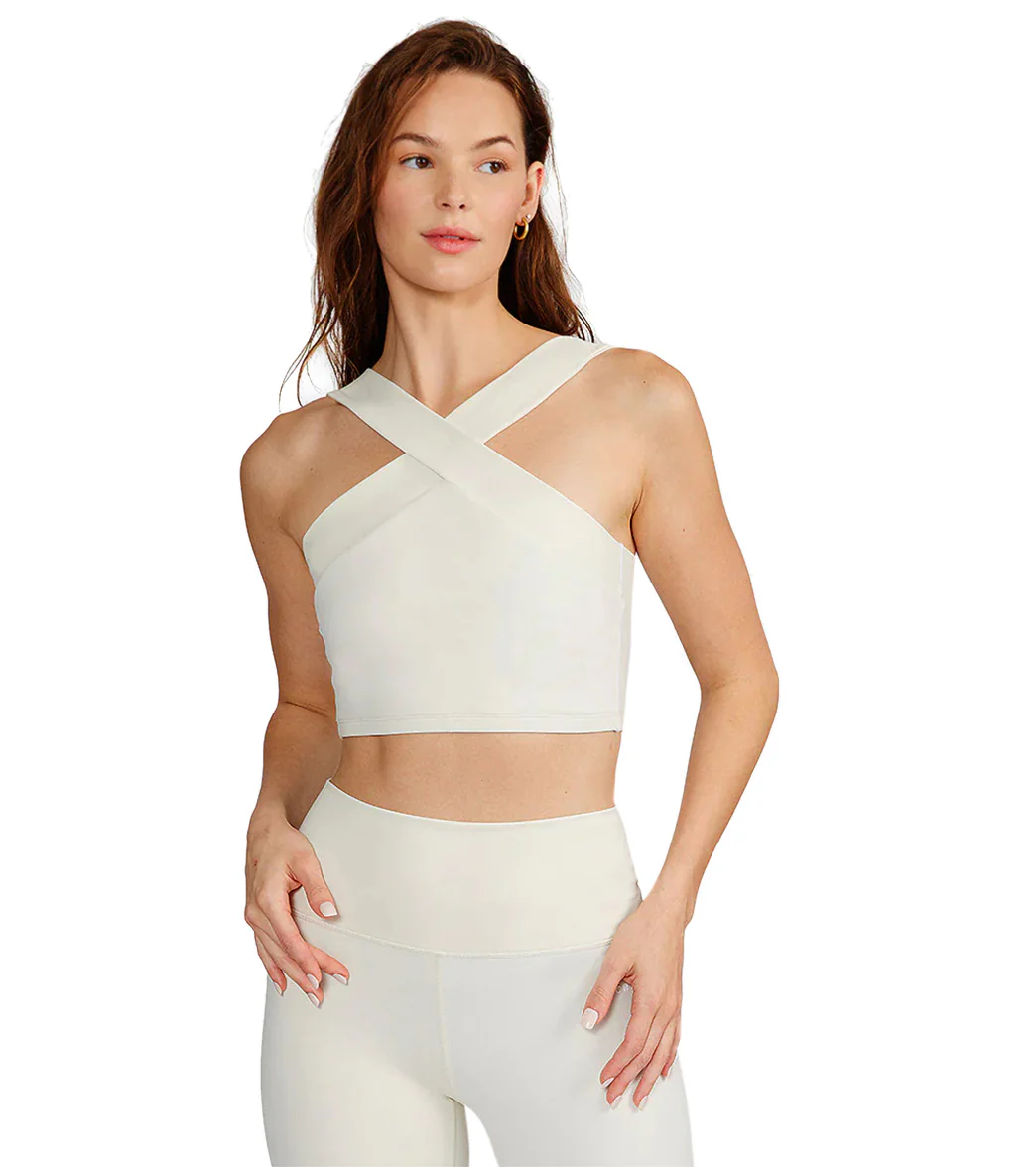 Cream Yoga Leah Cross Neck Bra - Image 7