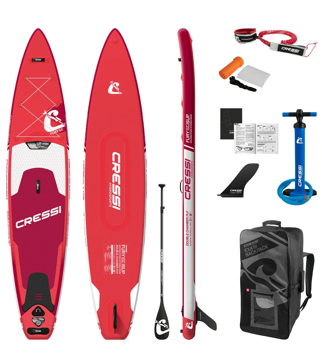 Cressi Set Isup Fury Touring Dc 12’2’' Rosso Inflatable SUP - Image 16
