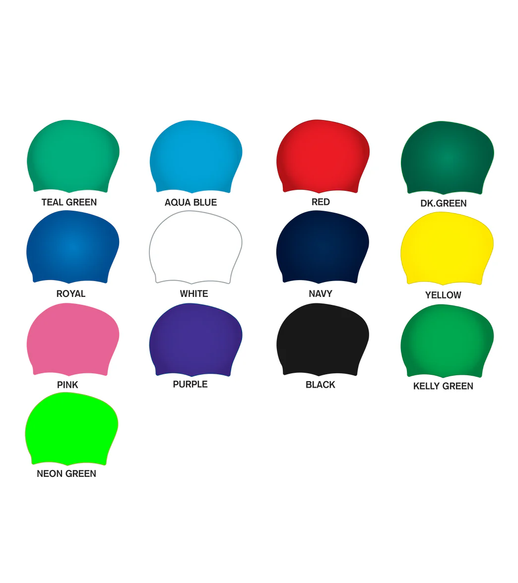 Custom Long Hair Silicone Swim Cap - Image 53