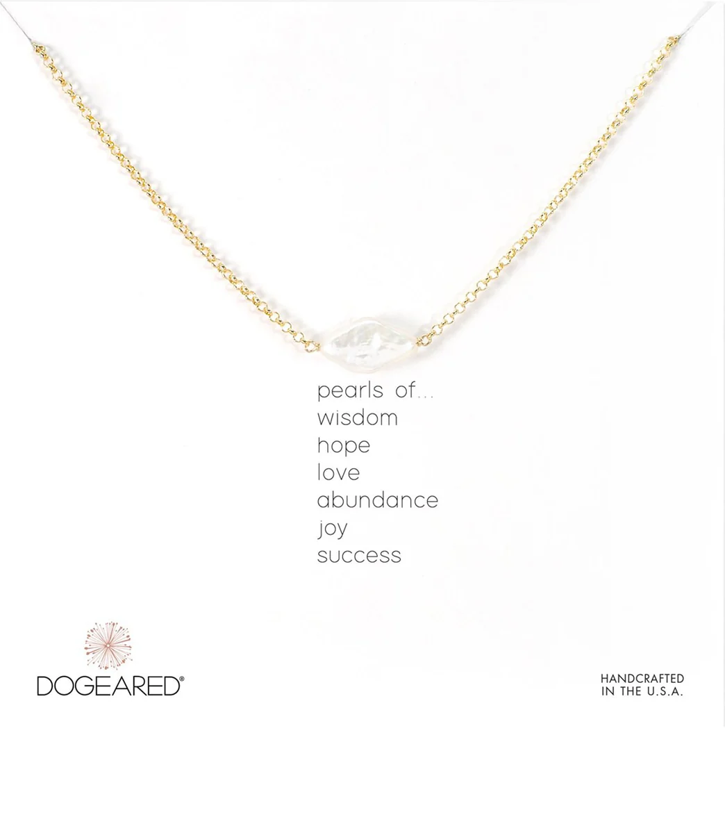 Dogeared Centered Diamond Pearl Necklace - Image 2