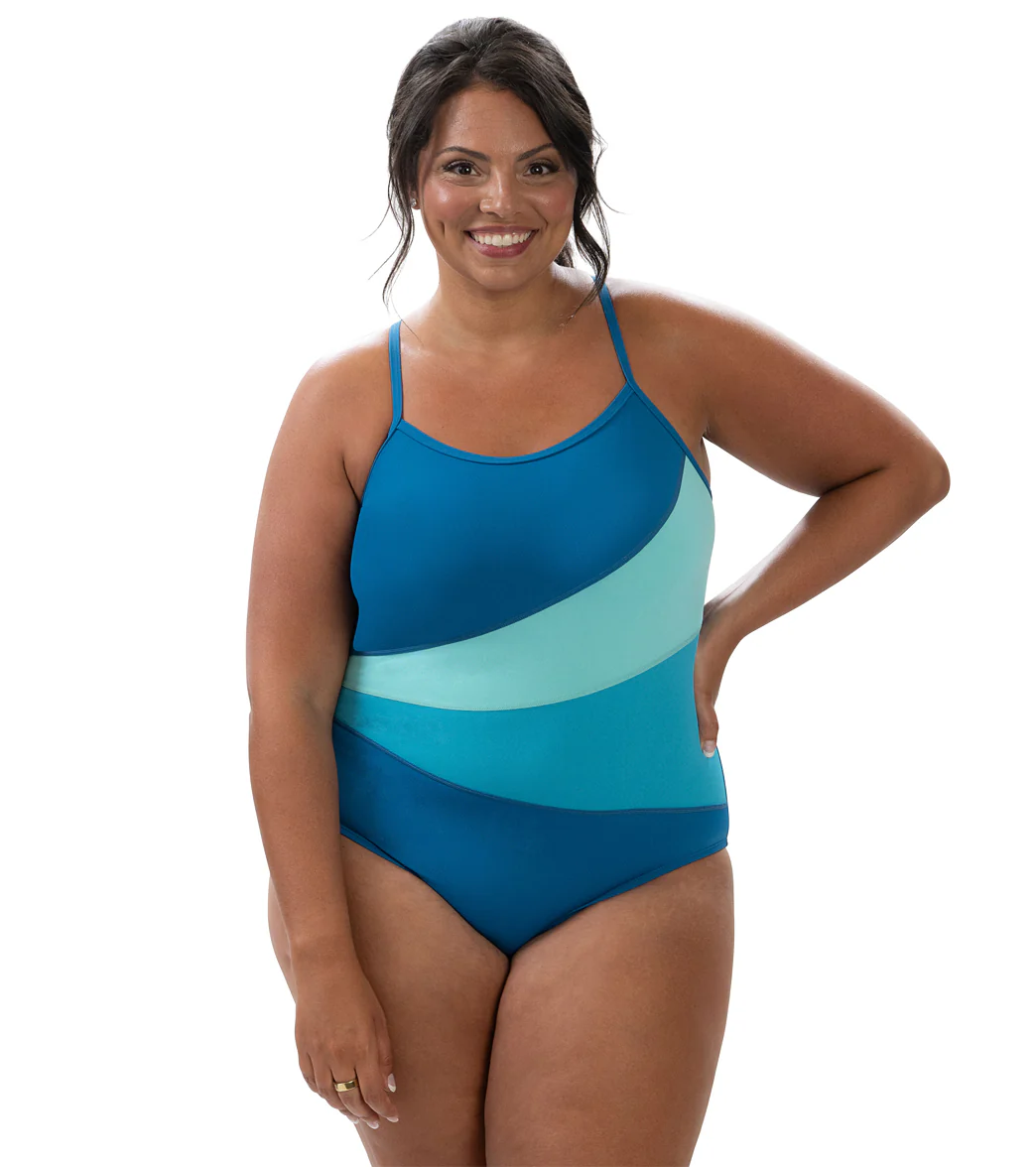 Dolfin Aquashape Women's Color Block Moderate Lap Suit One Piece Swimsuit - Image 3
