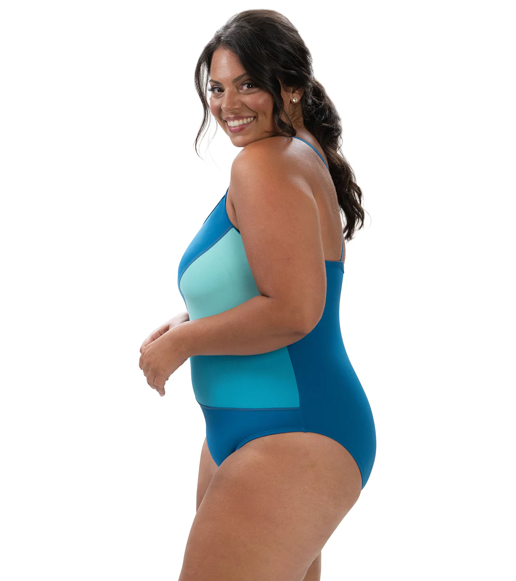 Dolfin Aquashape Women's Color Block Moderate Lap Suit One Piece Swimsuit - Image 4