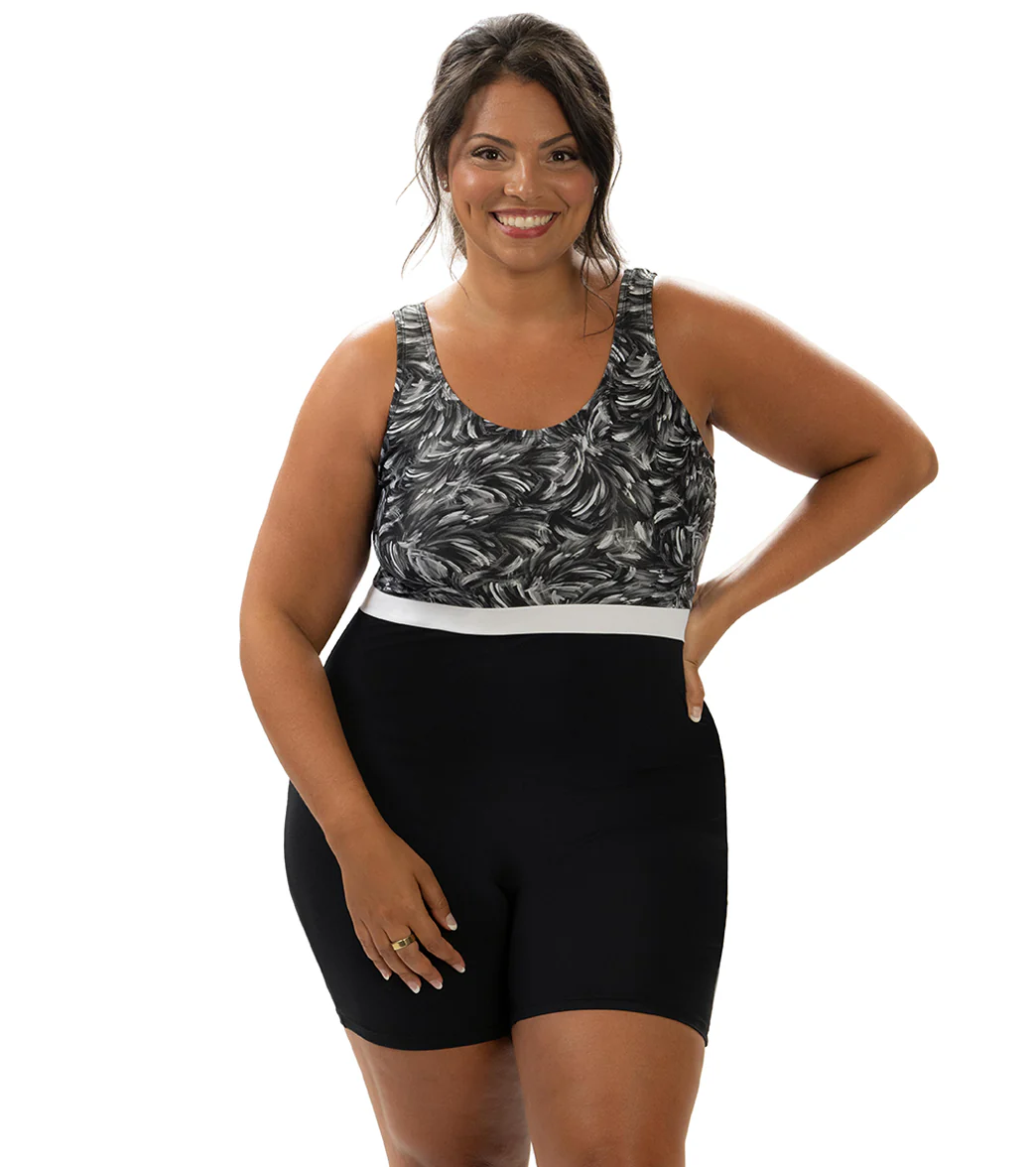Dolfin Aquashape Women's Printed Scoop Neck Aquatard Unitard Swimsuit - Image 4