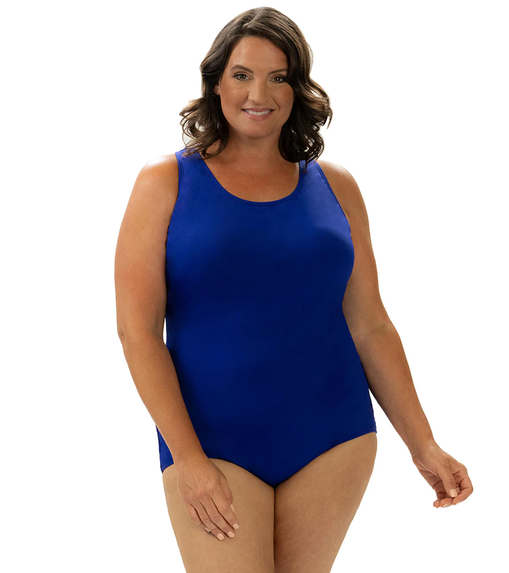 Dolfin Aquashape Women's Solid Conservative One Piece Swimsuit - Image 4