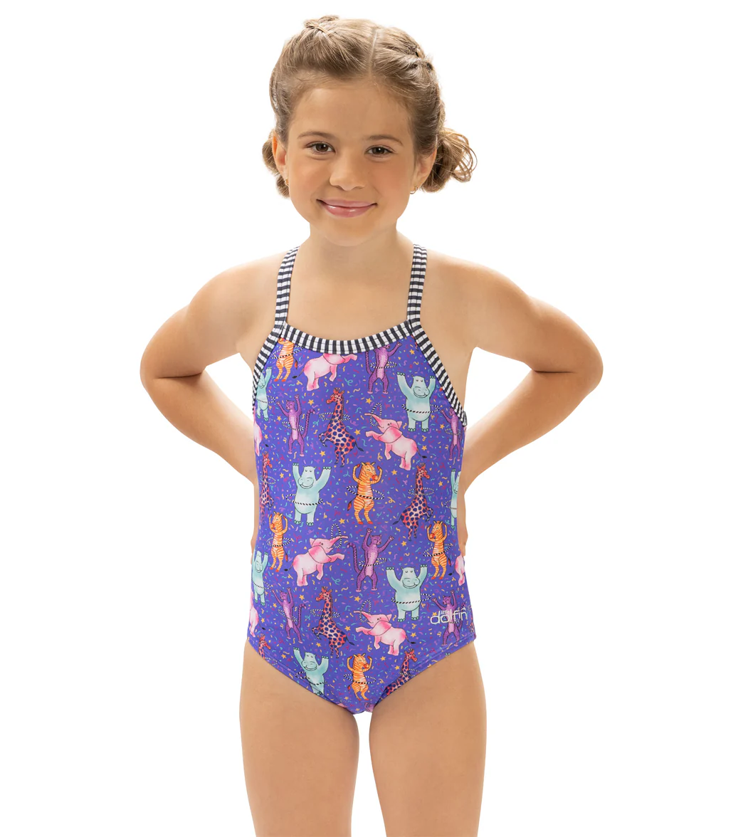 Dolfin Girls' Dancin' Feet Printed One Piece Swimsuit (Little Kid) - Image 10