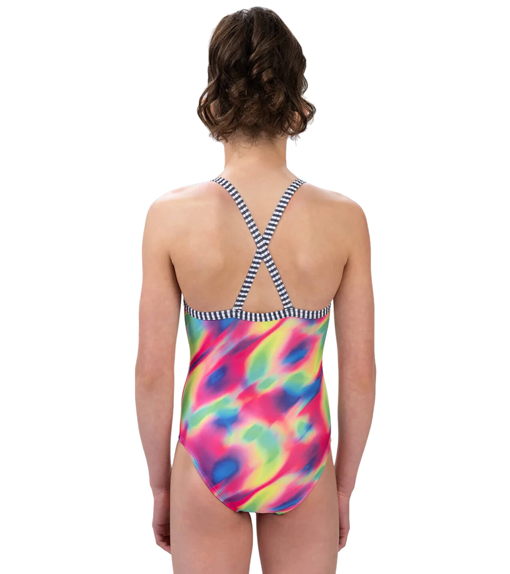 Dolfin Girls' Haze Printed One Piece Swimsuit (Big Kid) - Image 20