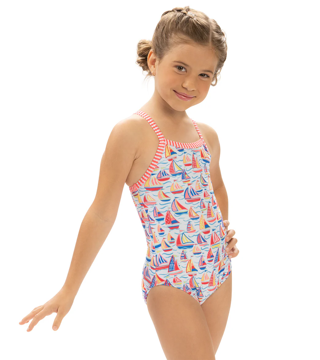 Dolfin Girls' High Tide Printed One Piece Swimsuit (Little Kid) - Image 2