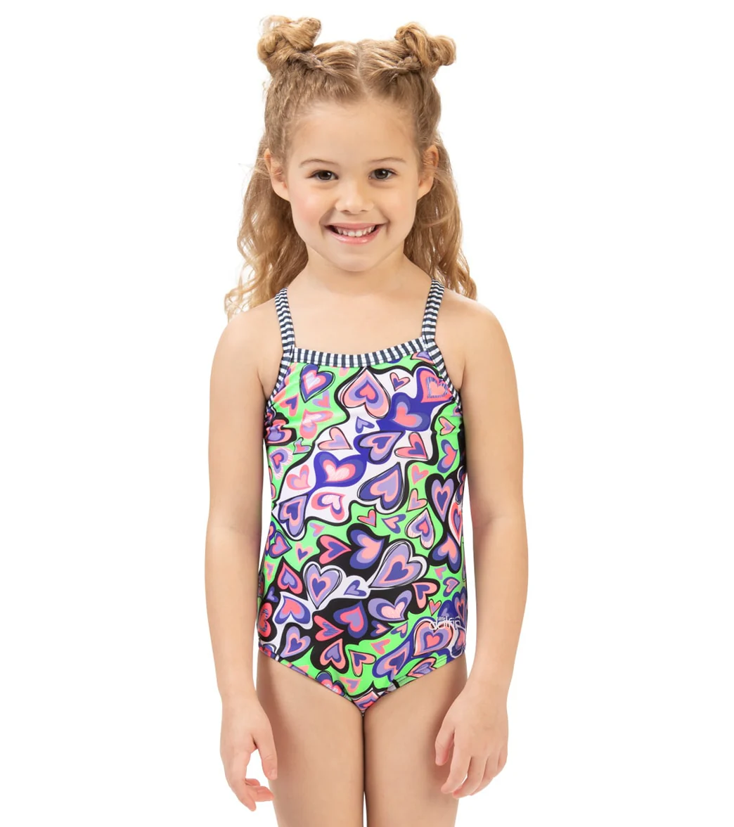 Dolfin Girls' I Heart U One Piece Swimsuit (Toddler, Little Kid) - Image 6