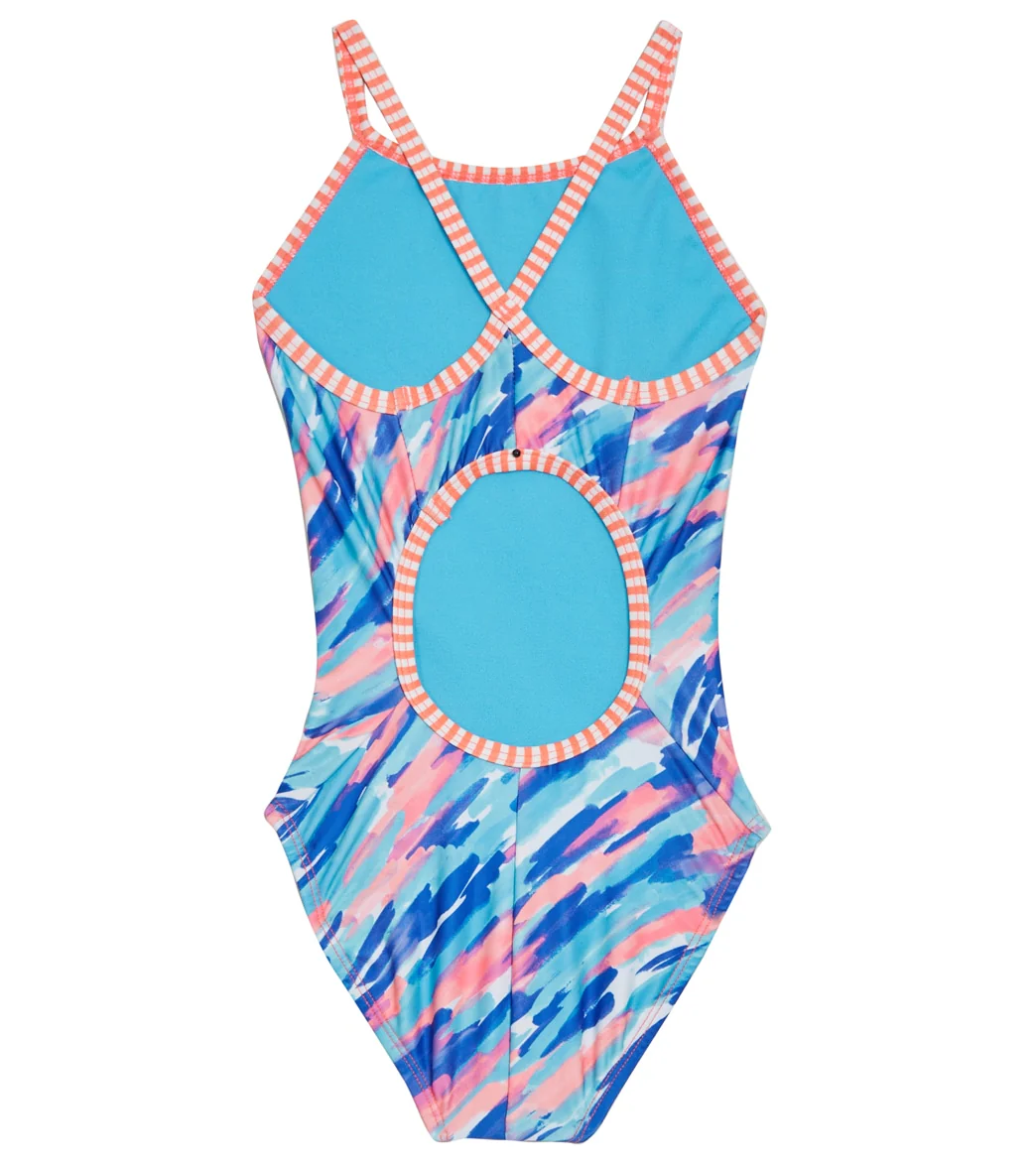 Dolfin Girls' Printed One Piece Swimsuit (Big Kid) - Image 7