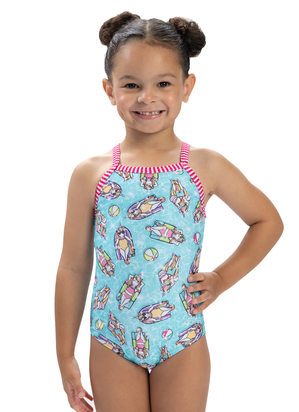 Dolfin Girls' Splish Splash One Piece Swimsuit (Toddler, Little Kid) - Image 3