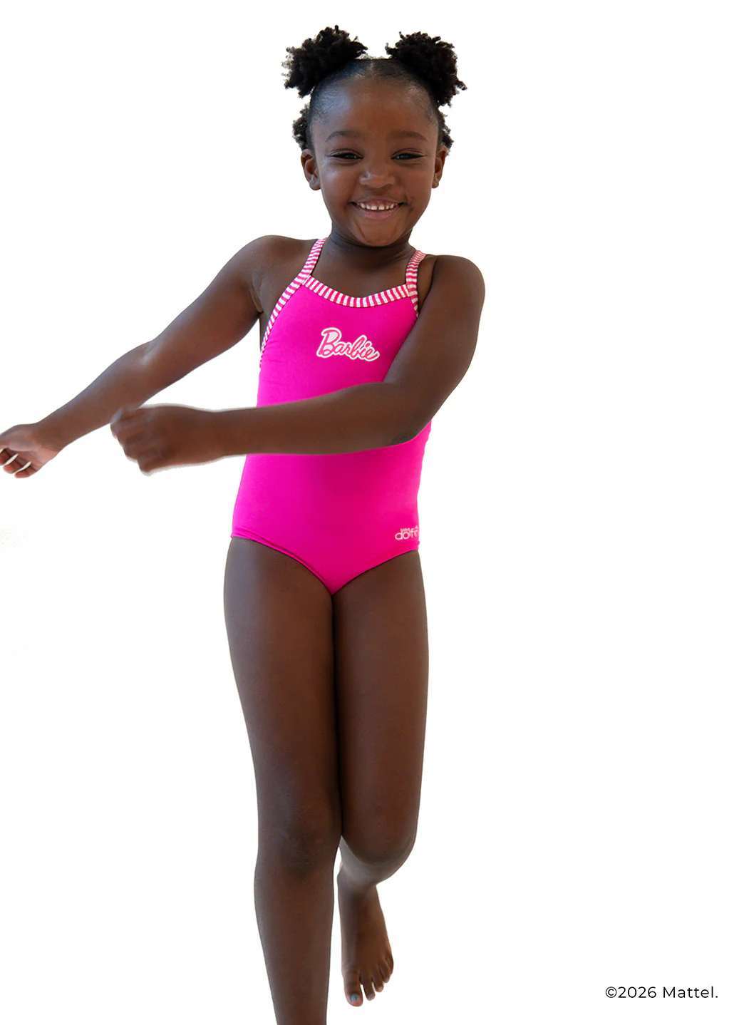 Dolfin Little Dolfin X Barbie Girls' Solid One Piece Swimsuit (Toddler, Little Kid) - Image 9