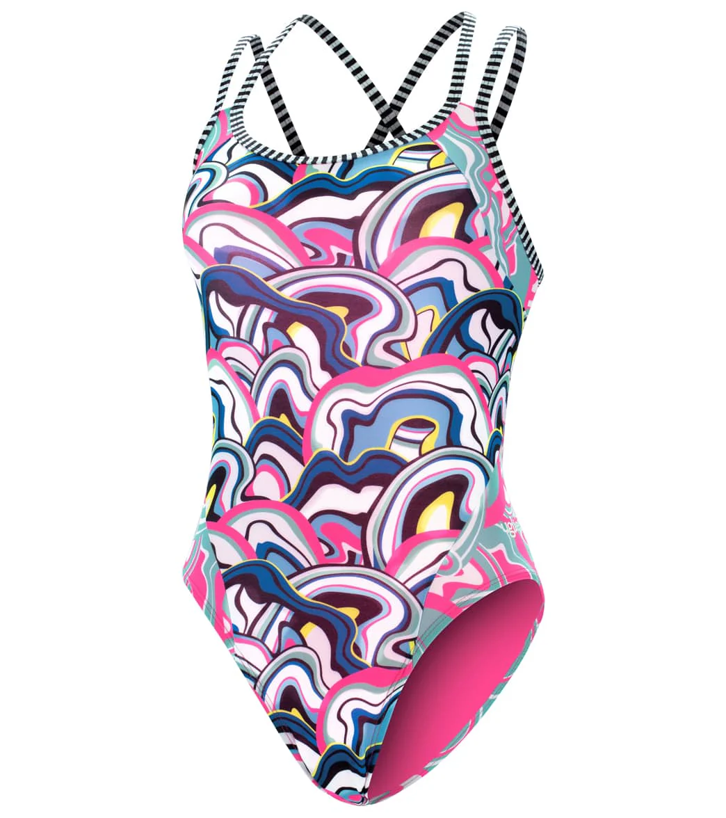 Dolfin Uglies Women's Mixed Print Double Strap Open Keyhole Back One Piece Swimsuit - Image 12