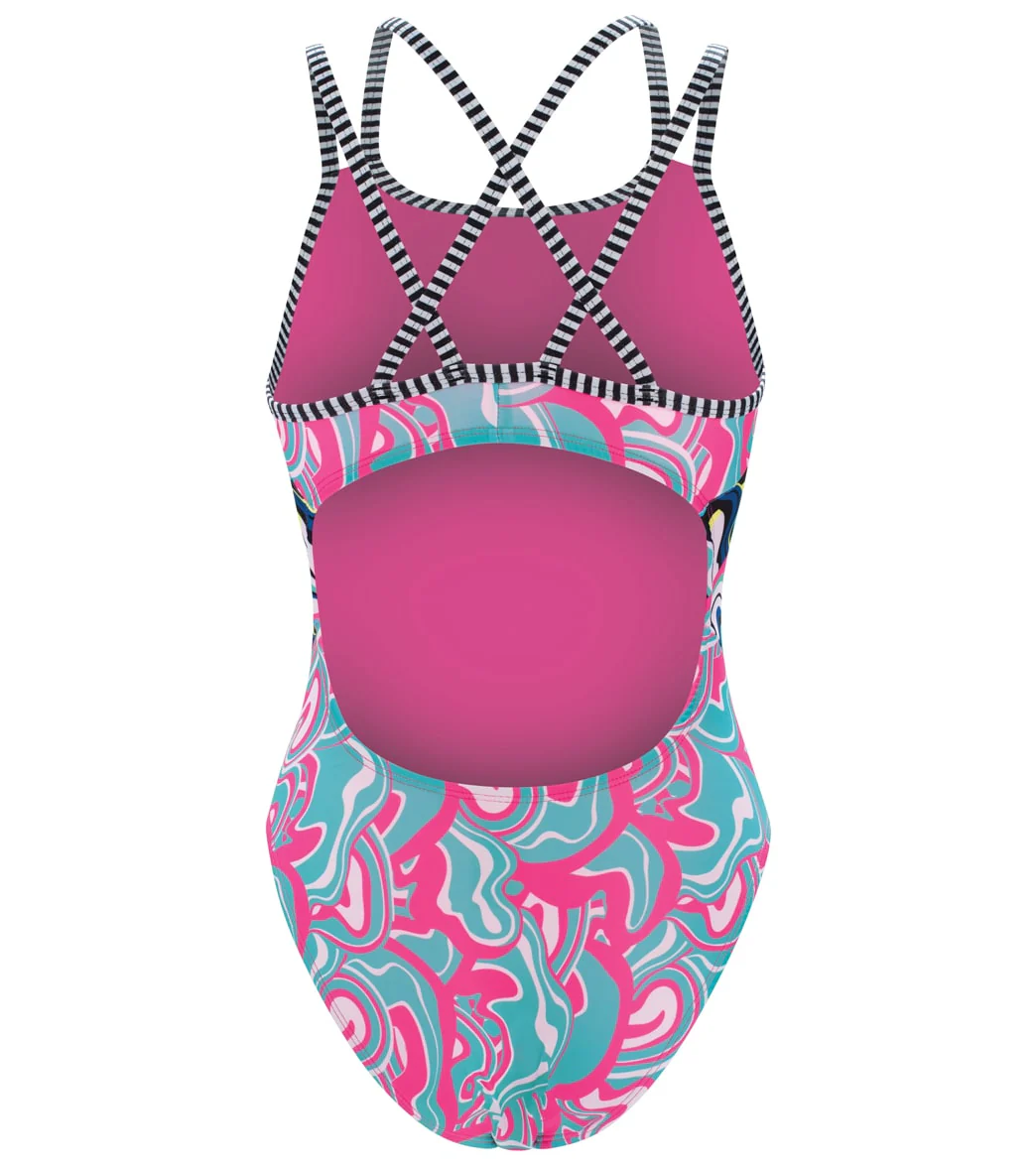 Dolfin Uglies Women's Mixed Print Double Strap Open Keyhole Back One Piece Swimsuit - Image 13