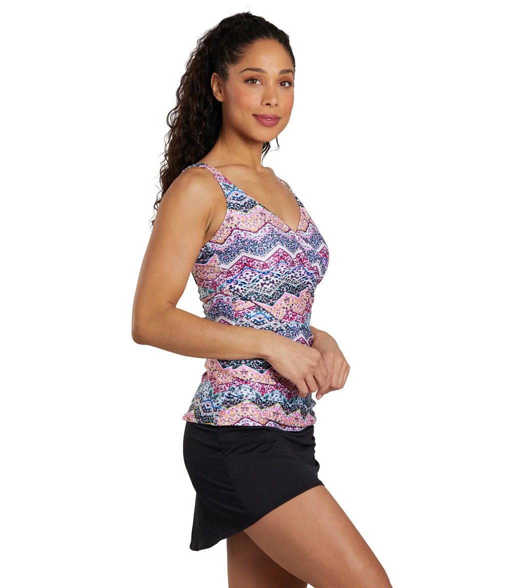 Dolfin Women's Aquashape Print Wrap Front Tankini Top - Image 22