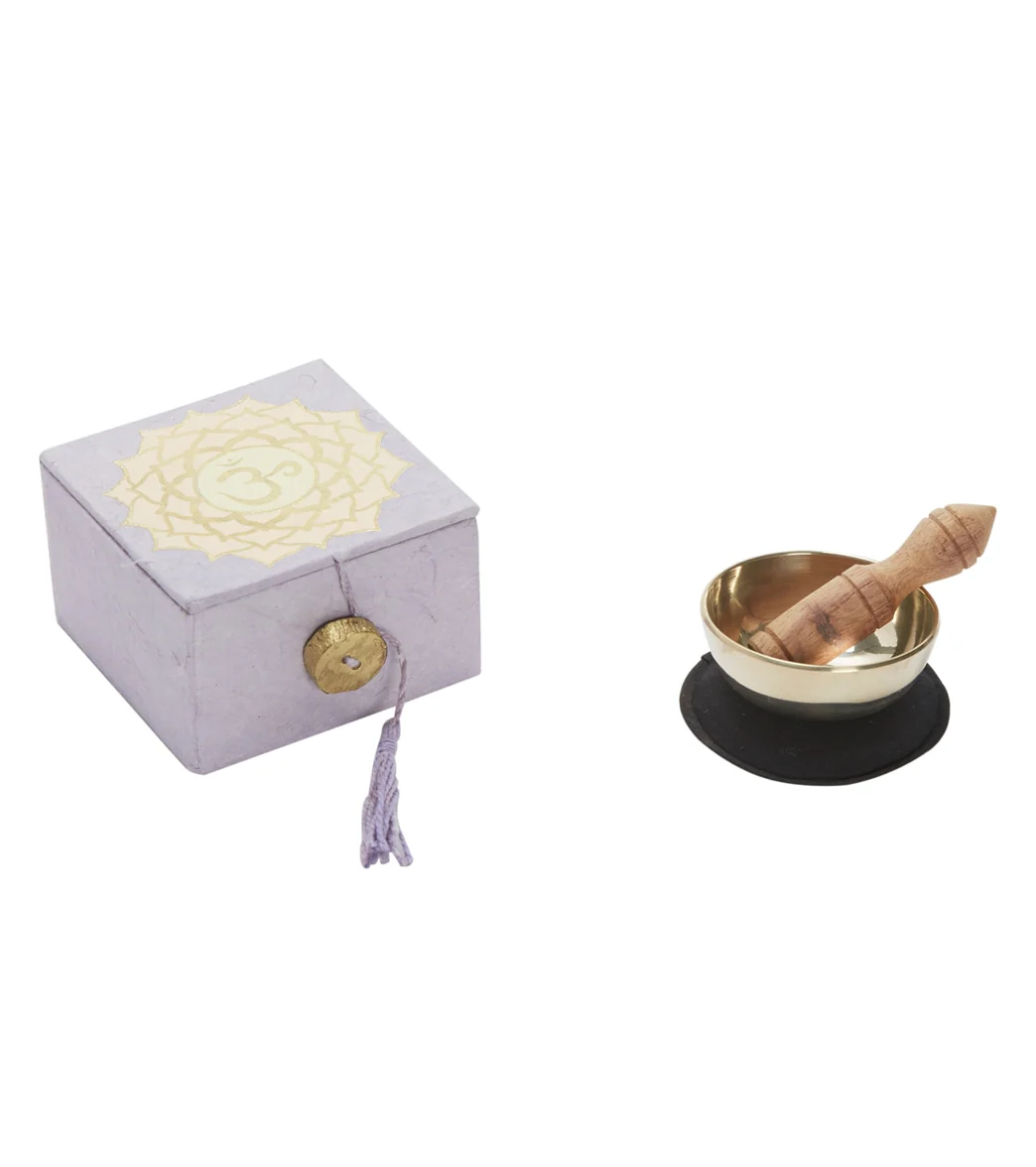dZi Mini Meditation Bowl Box: 2" Crown Chakra