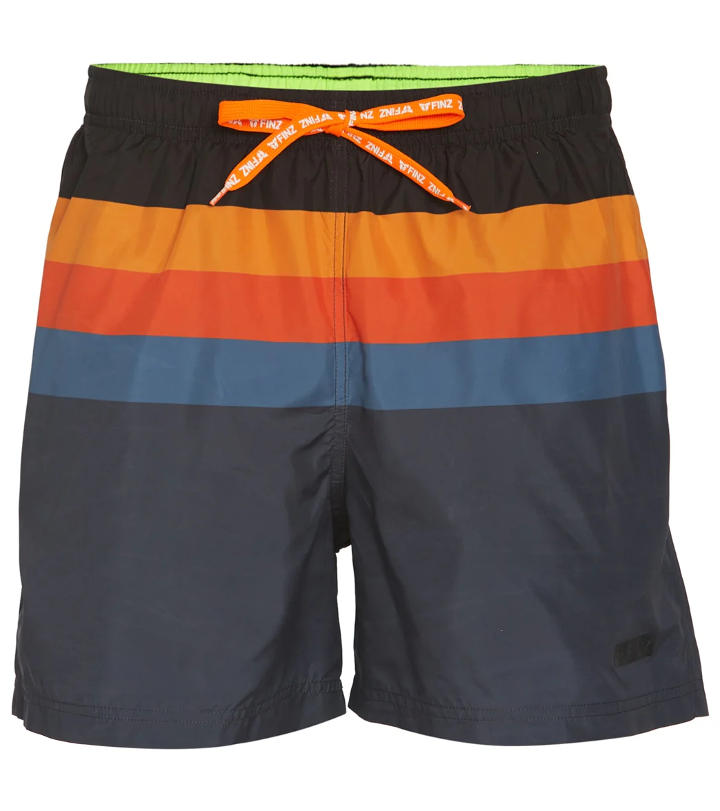 FINZ Men's Block Stripe Swim Trunks - Image 11