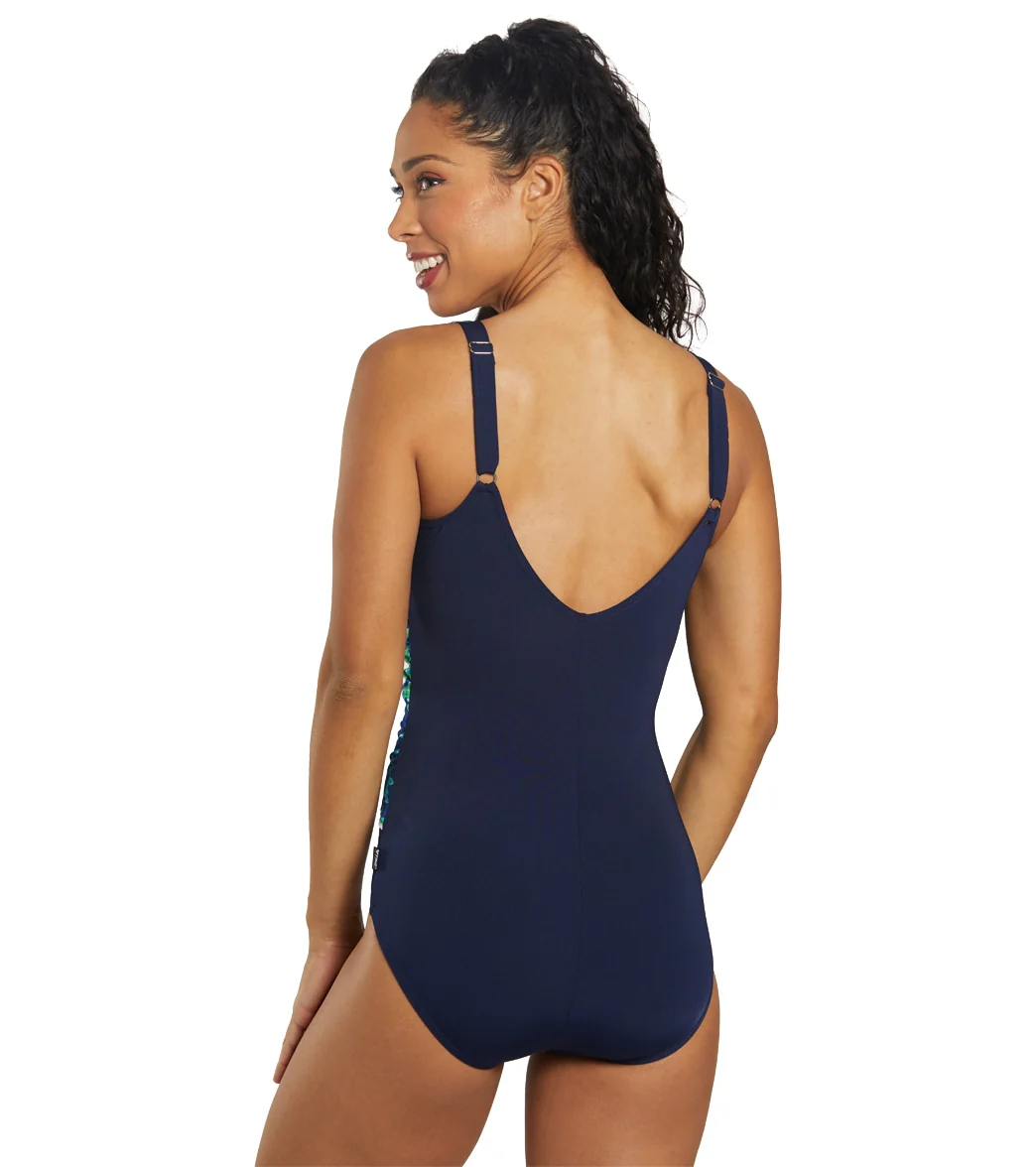 FINZ Women's Hibiscus Crossover One Piece Swimsuit (E/F Cup) - Image 3