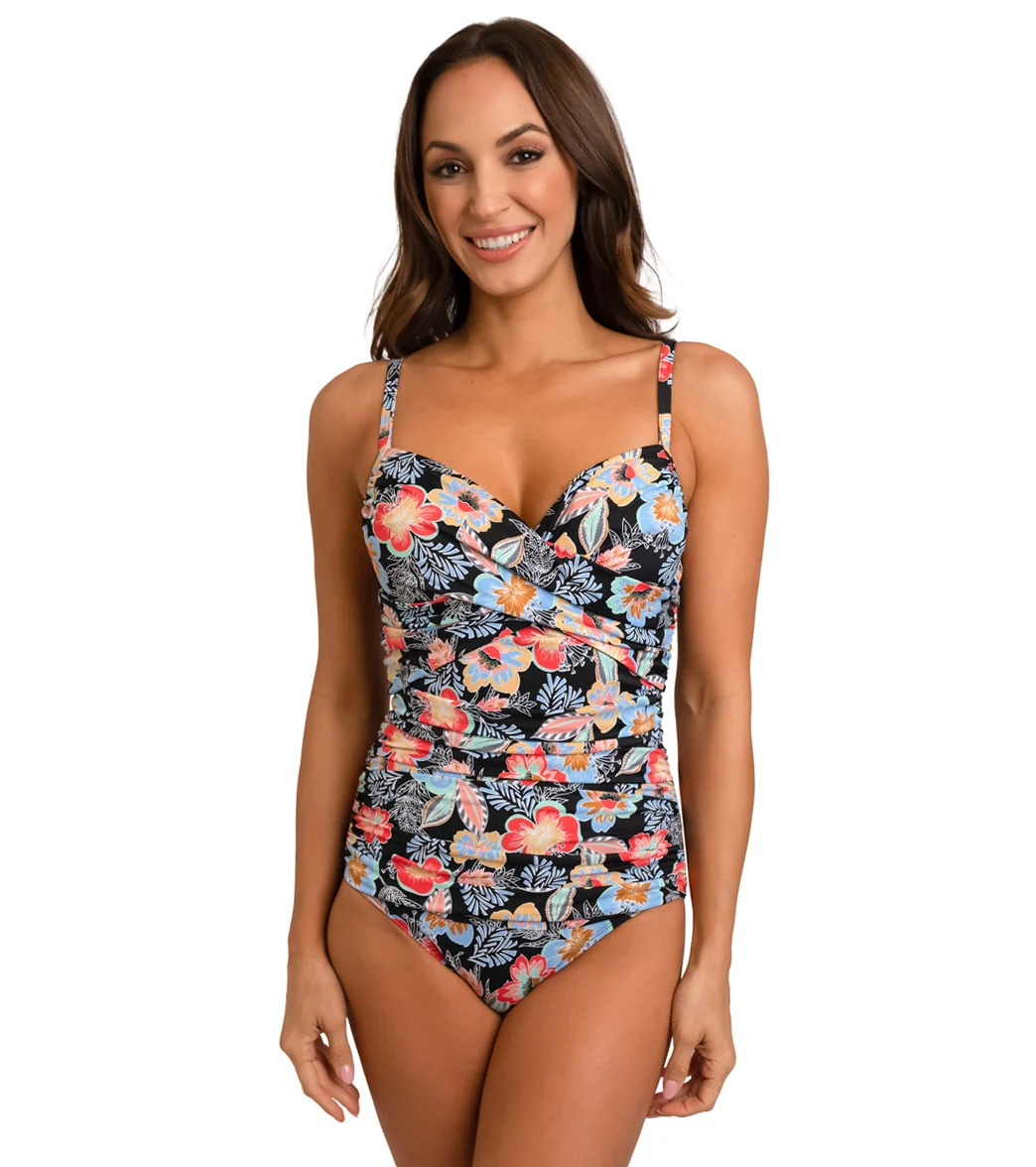Fit4U Women's Makenna Crossover Front Shirred One Piece Swimsuit - Image 4