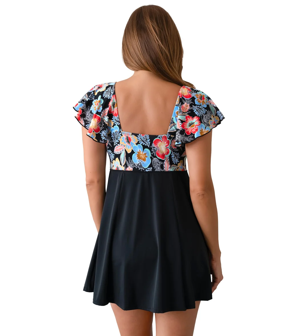 Fit4U Women's Makenna Sleeved Surplice Empire Swim Dress - Image 2