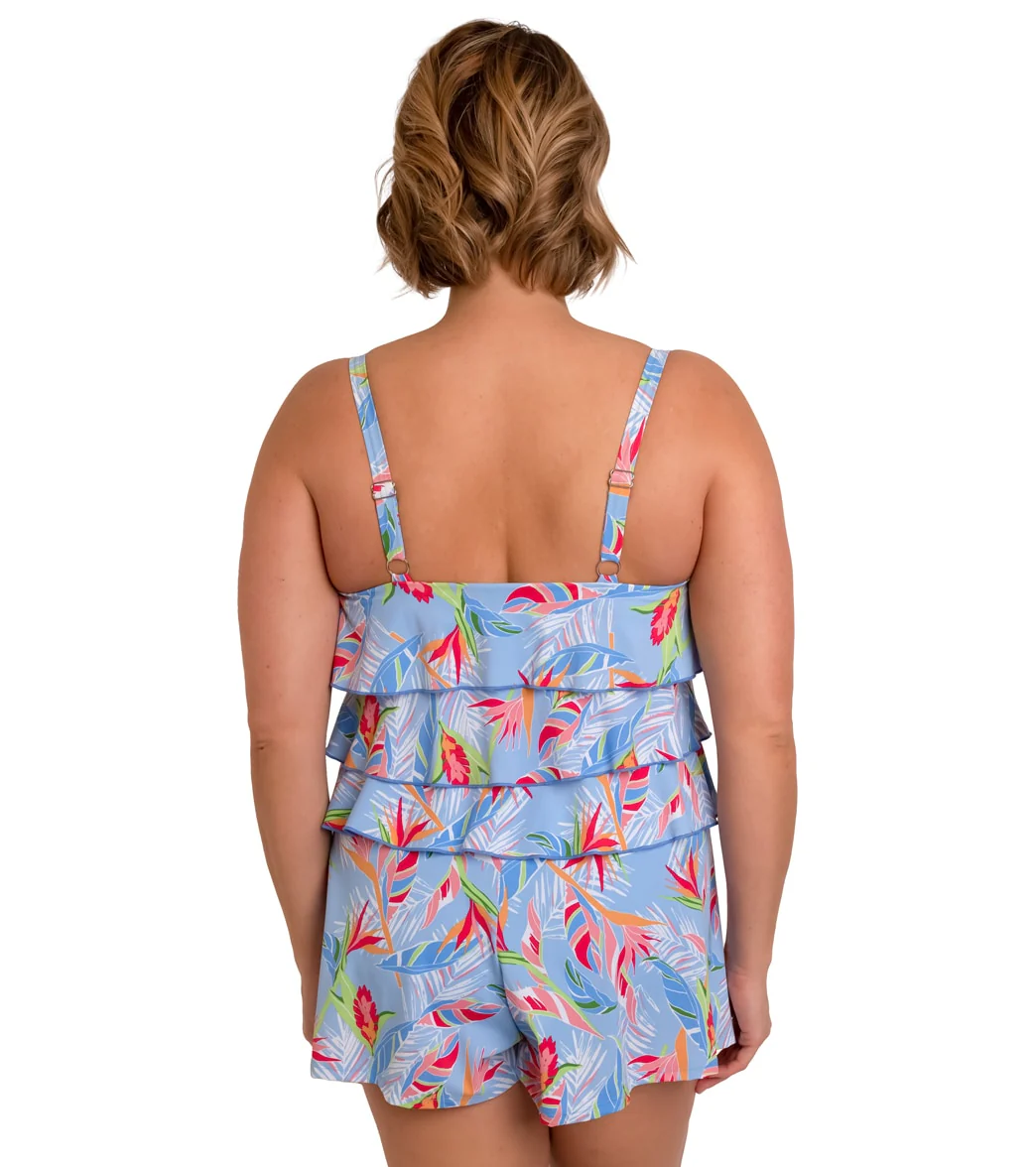 Fit4U Women's Plus Size Dawn 3 Tier V Hem Bandeau Romper - Image 2