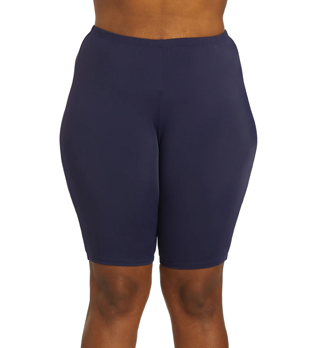 Fit4U Women's Plus Size Solid Long Bike Short
