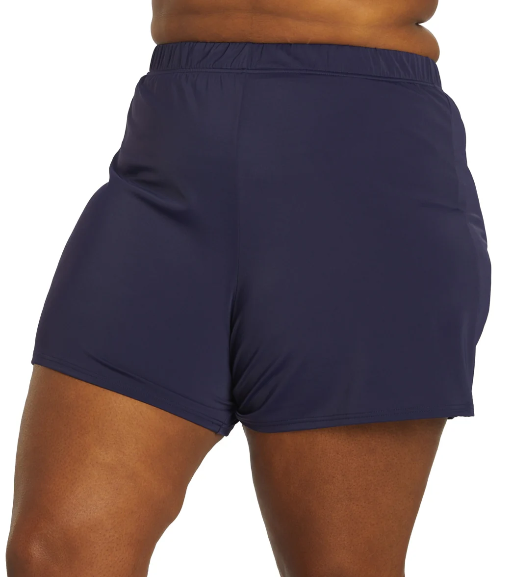 Fit4U Women's Plus Size Solid Swim Short - Image 5
