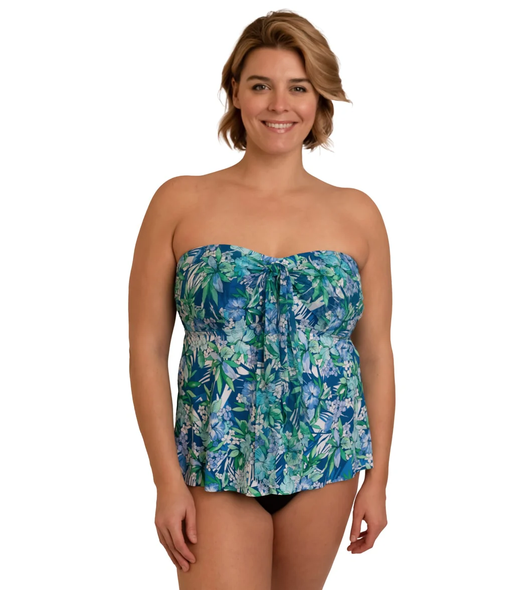 Fit4U Women's Plus Size Tango Convertible Tie Tankini Top - Image 5