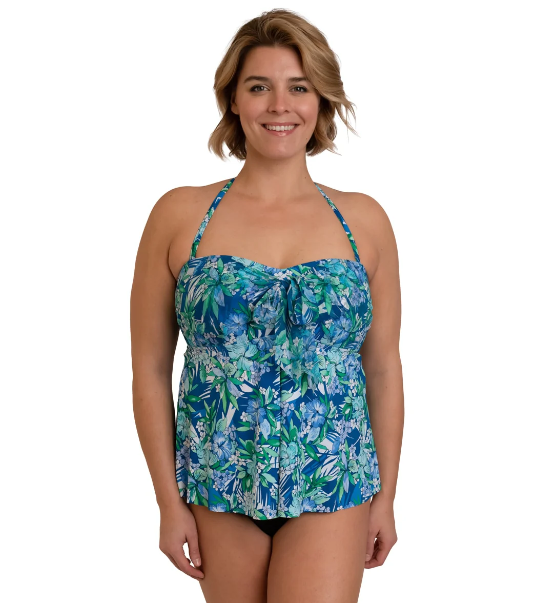 Fit4U Women's Plus Size Tango Convertible Tie Tankini Top - Image 8