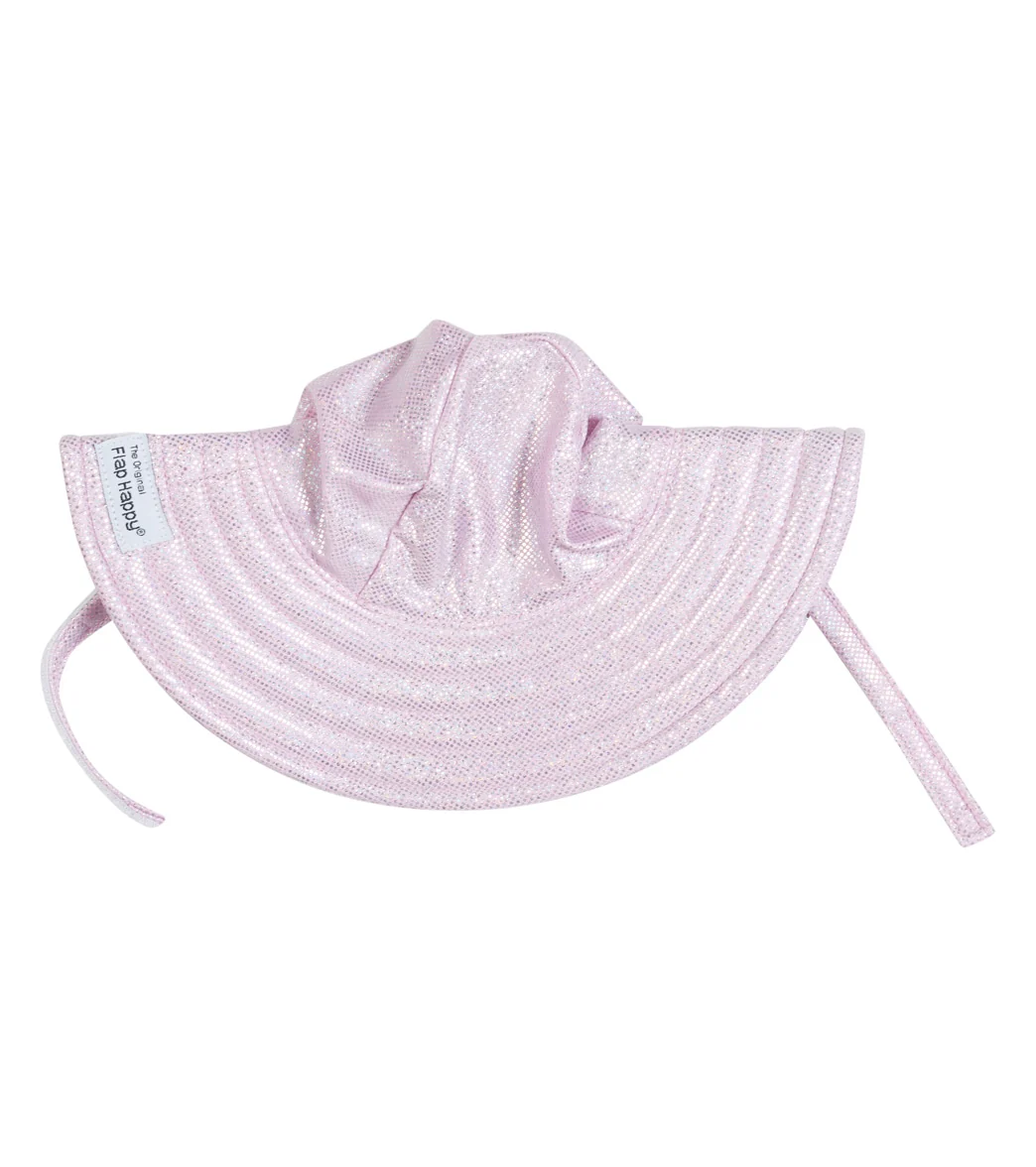 Flap Happy Girls' Sparkling Sunset Pink Summer Splash UPF 50+ Swim Hat - Image 5