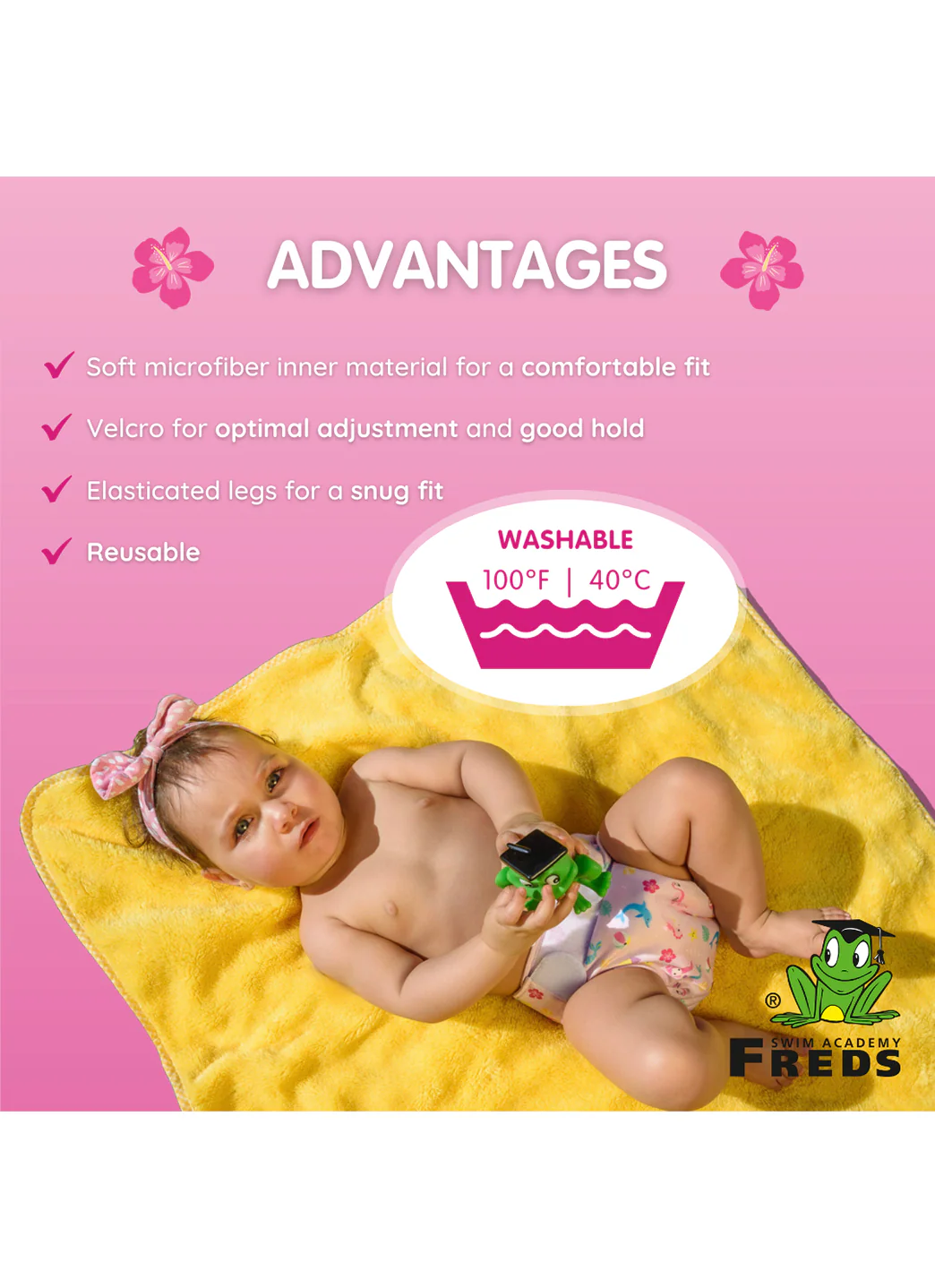 FREDS SWIM ACADEMY Girls' Reusable Swim Diaper - Image 5