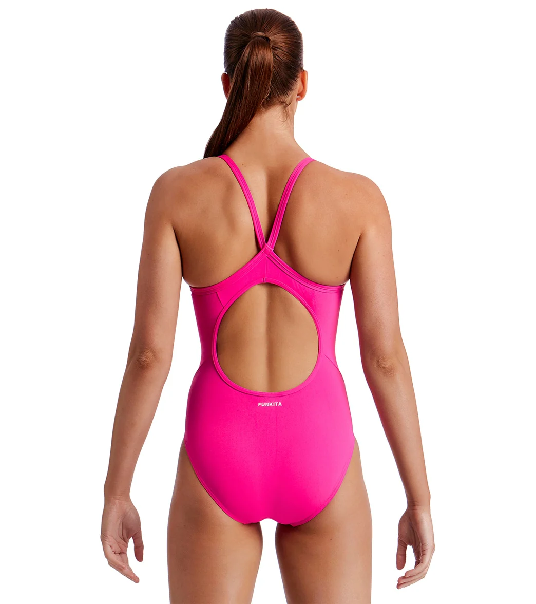 Funkita Women's Still Pink Diamond Back One Piece Swimsuit - Image 3