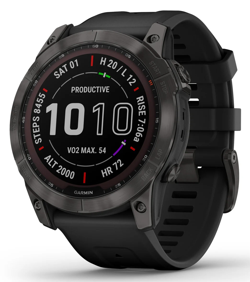 Garmin Fenix 7X Sapphire Solar Carbon Gray DLC Titanium/Black Band - Image 13