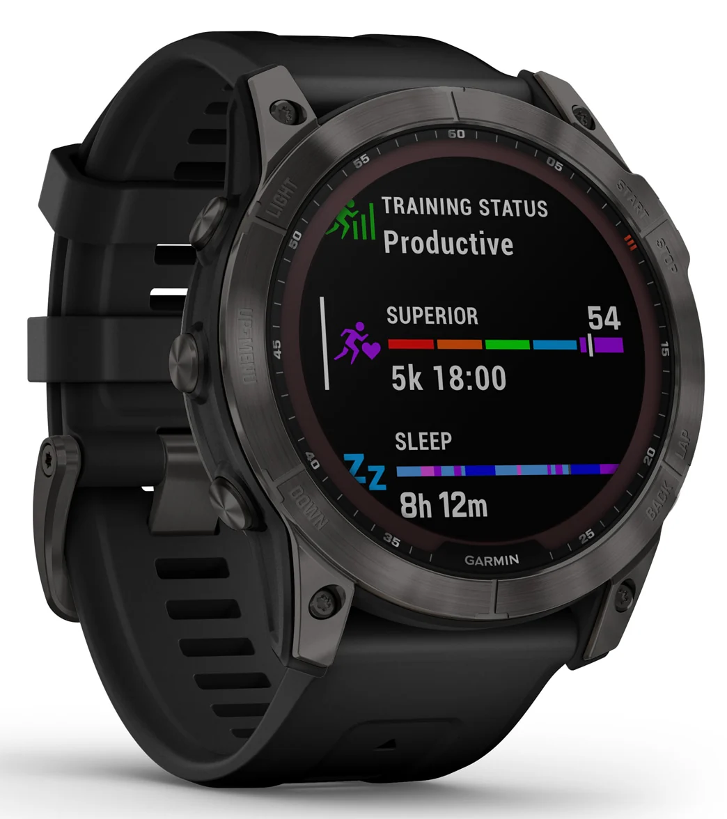 Garmin Fenix 7X Sapphire Solar Carbon Gray DLC Titanium/Black Band - Image 3