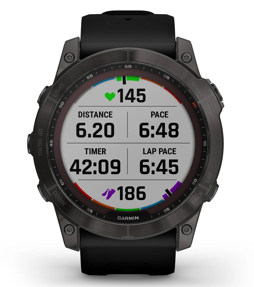 Garmin Fenix 7X Sapphire Solar Carbon Gray DLC Titanium/Black Band - Image 9