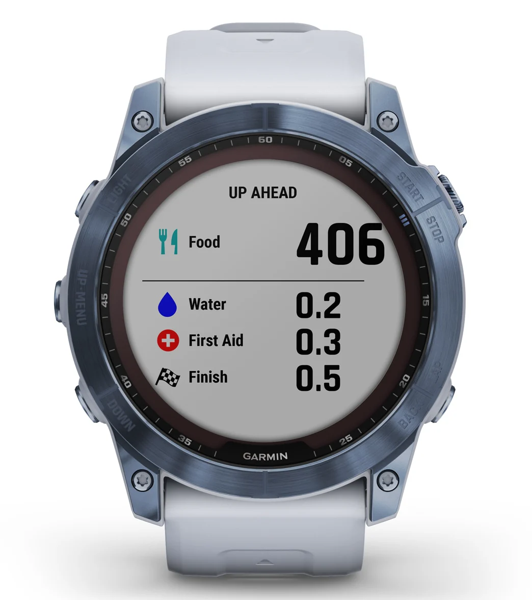 Garmin Fenix 7X Sapphire Solar Mineral Blue DLC Titanium/Whitestone Band - Image 8