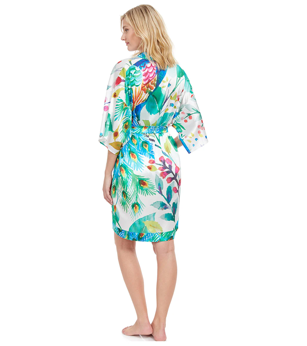 Gottex Women's Mayurika Floral Peacock Print Kimono Cover Up - Image 3
