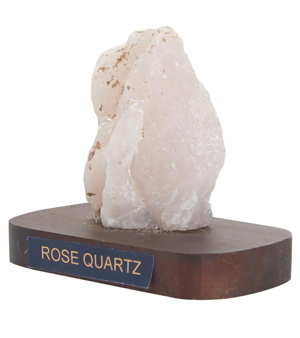 Healing N Love Rose Quartz on Wooden Base