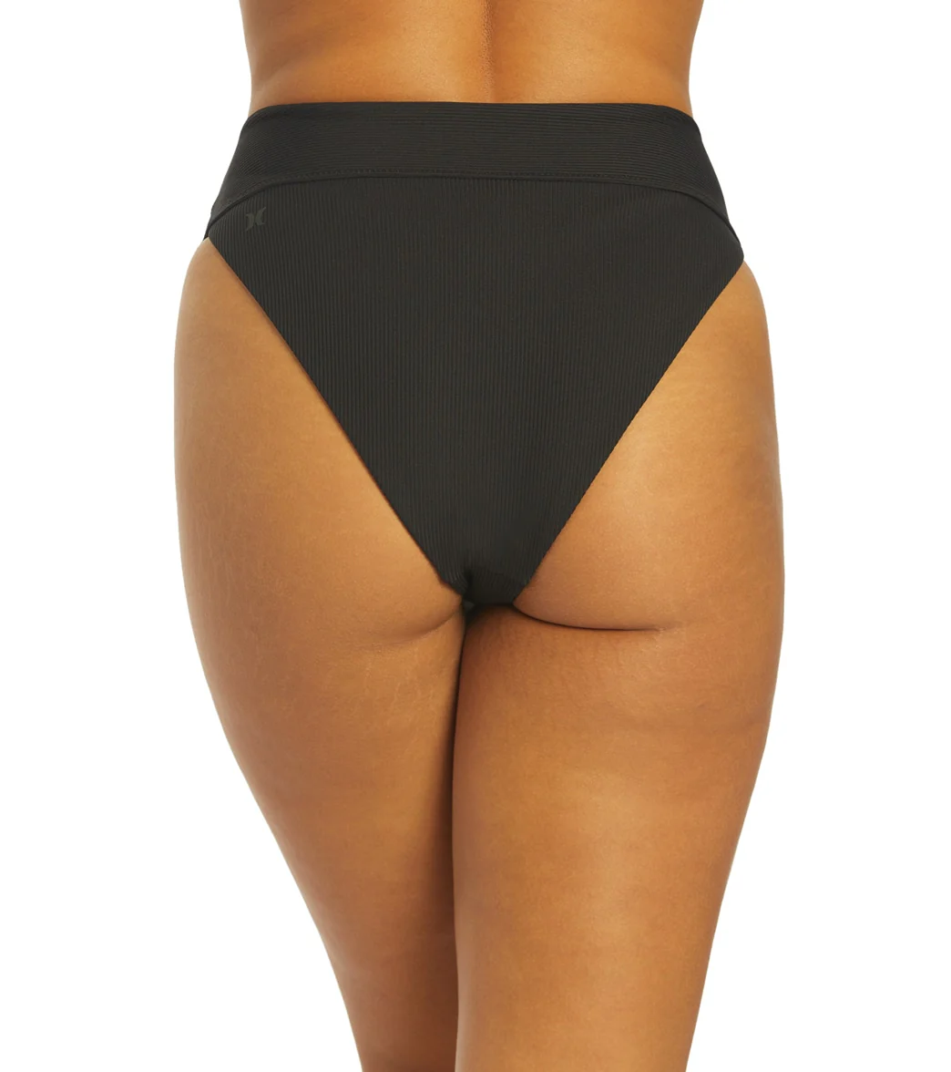 Hurley Women's Baby Rib High Waist Bikini Bottom - Image 10