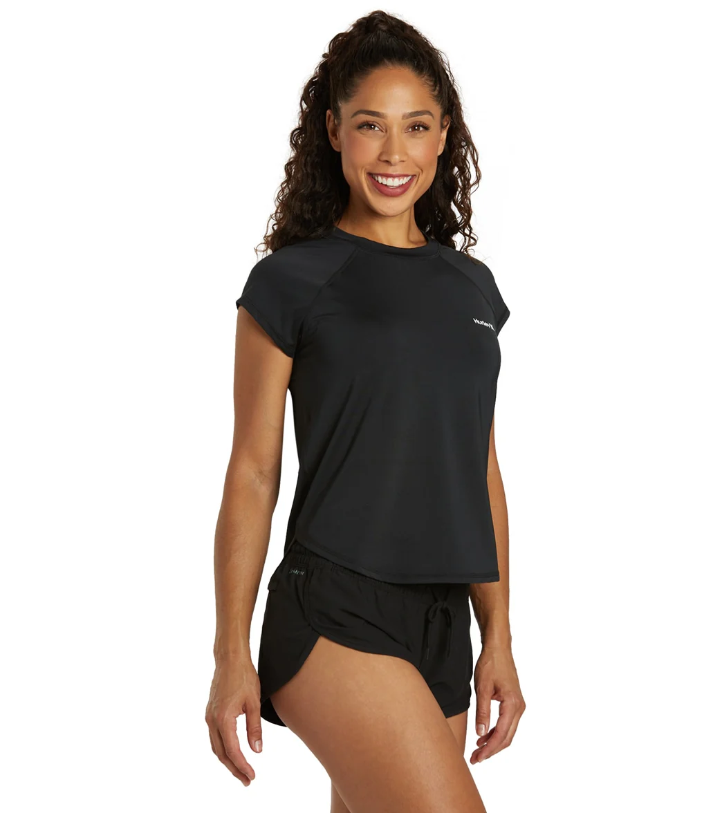 Hurley Women's Oao Solid Short Sleeve UPF 50 Surf Shirt - Image 2