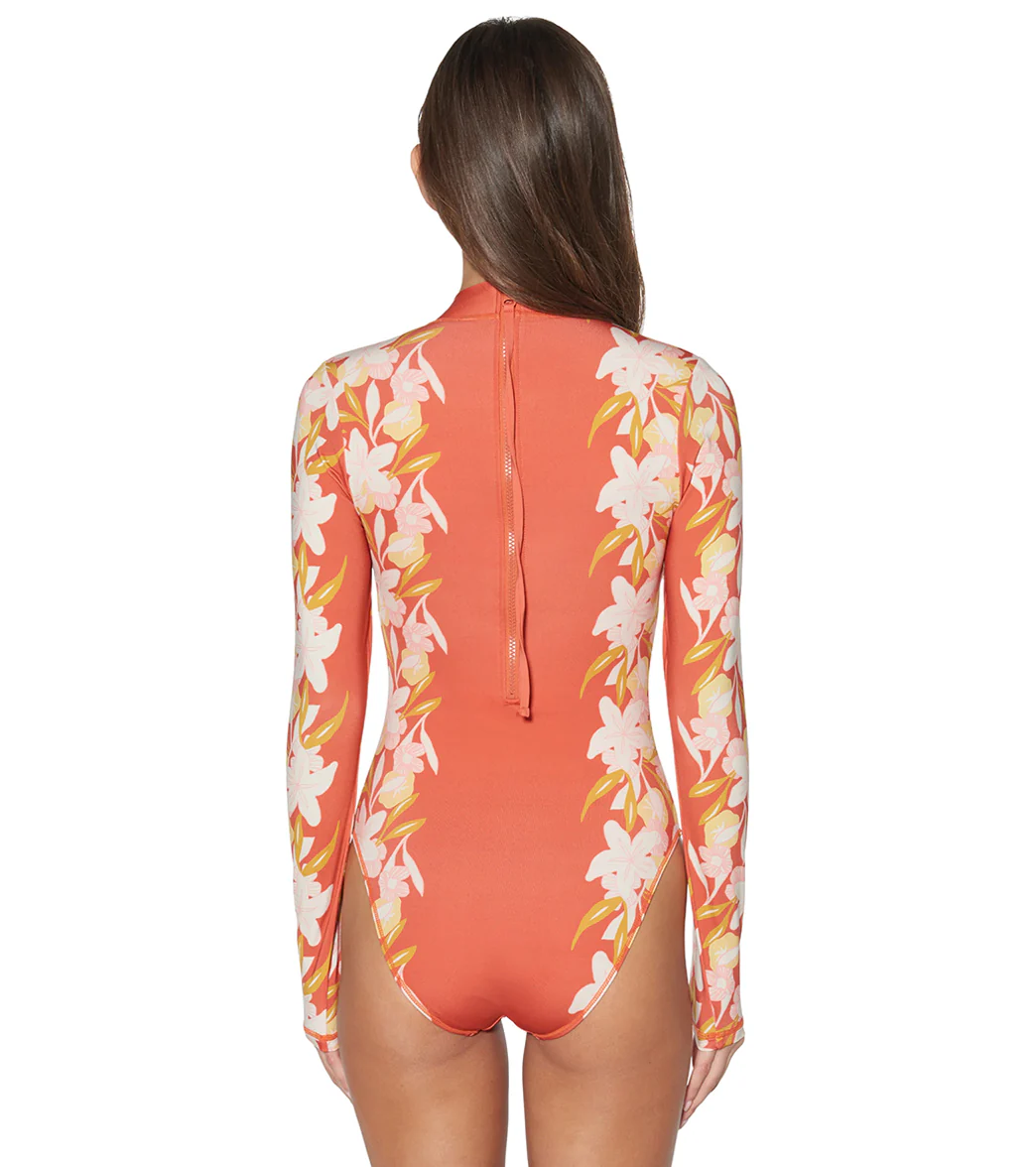 Hurley Women's Sand Dollar Moderate Back Zip Long Sleeve One Piece Swimsuit - Image 3