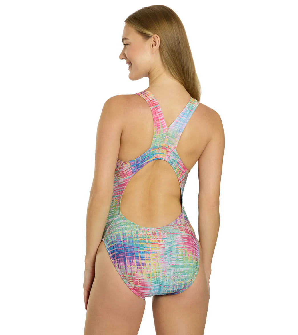 Illusions Activewear Women's A Colorful Inception Race Back One Piece Swimsuit - Image 3
