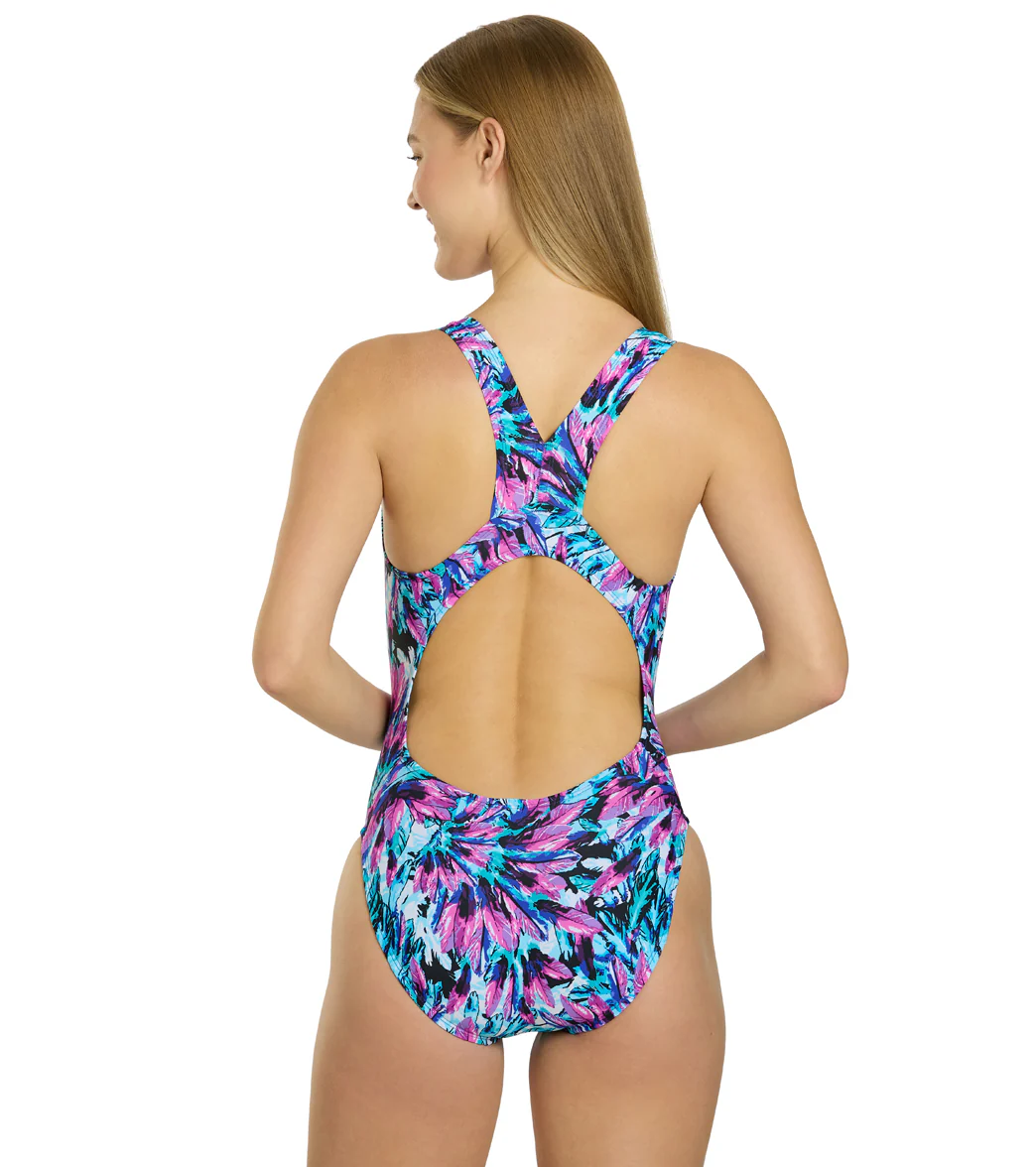 Illusions Activewear Women's Wild Feathers Race Back One Piece Swimsuit - Image 3